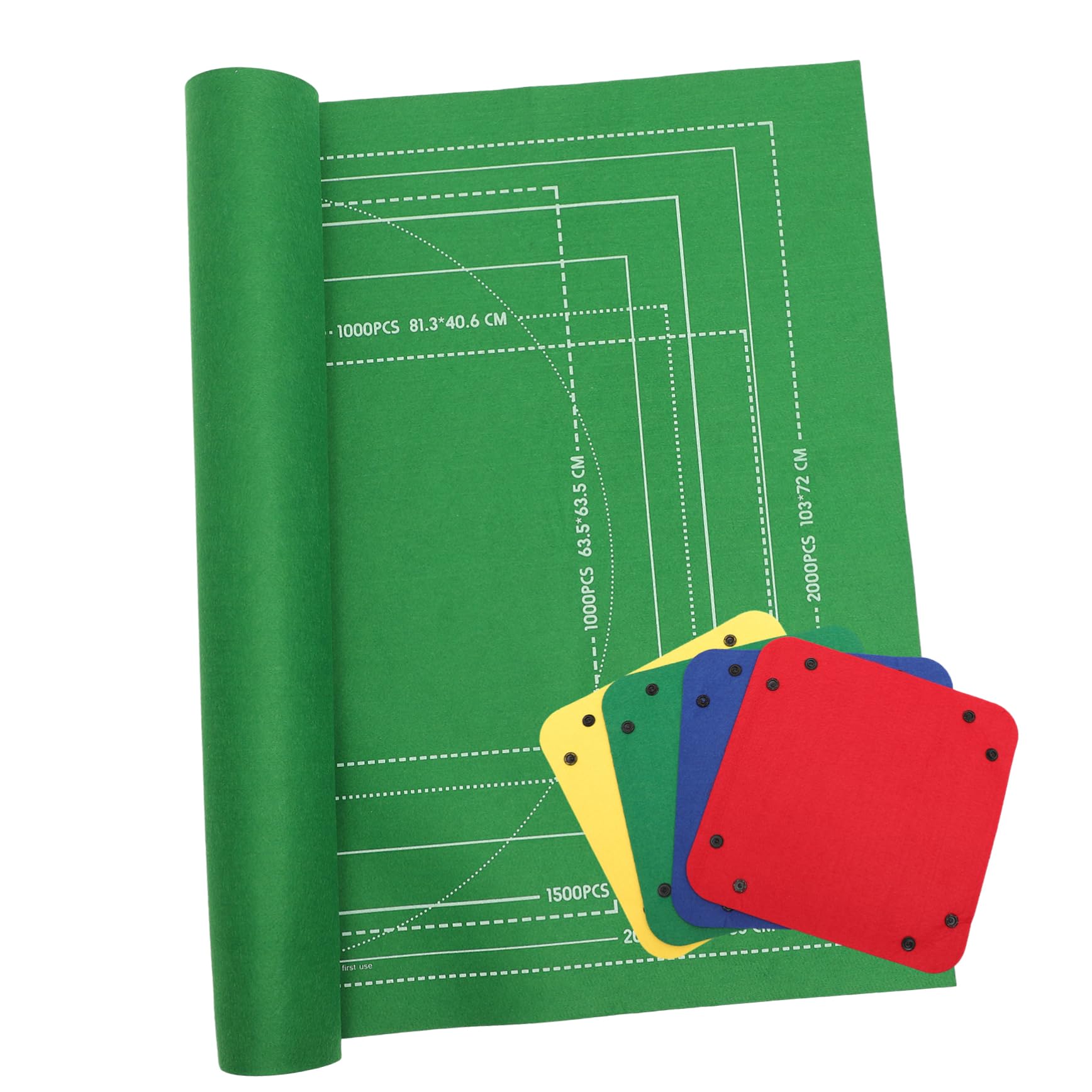 Abaodam Tapis de Rangement pour Puzzles en Feutre, Tube Gonflable et 3 Bandes de Fixation, pour Jeu de Puzzle Jusqu’à 2000 Pièces Couleur Aléatoire