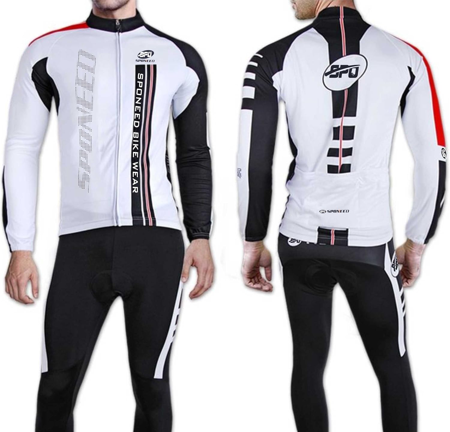 sponeed Men's Bicycle Shirts Long Sleeve Biker Jerseys Full Zipper Winter Cycling Gear Breathable - Image 2