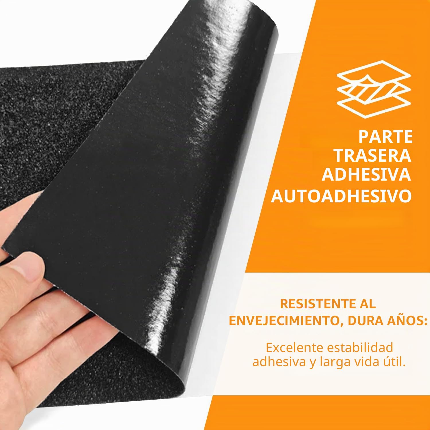QILIMA Negro Cinta Antideslizante Escaleras Cinta Adhesiva Antideslizante Cinta Adhesiva Antideslizante para Interiores y Exteriores 15 cm x 10 m