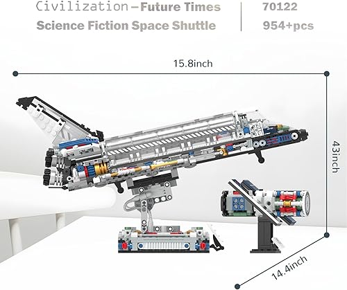 Miniatura 4 de JMBricklayer Juegos de construcción de transbordador espacial para adultos, avión espacial nave, juguetes espaciales para niños y adolescentes,