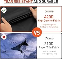 Vista 3 de Arcedo Funda impermeable para muebles de 3 plazas, funda de sofá de exterior para sofá de patio, protección para todo tipo de clima, para asiento