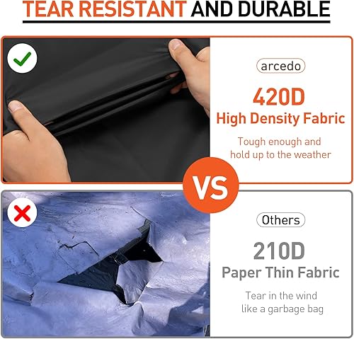 Miniatura 4 de Arcedo Funda impermeable para muebles de 3 plazas, funda de sofá de exterior para sofá de patio, protección para todo tipo de clima, para asiento de