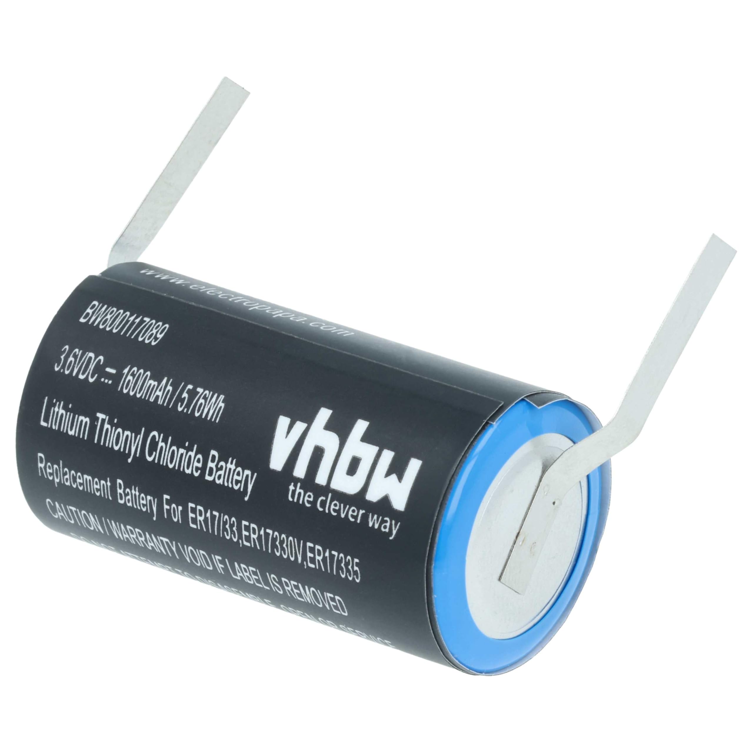 vhbw 10x Batteria compatibile con Omron RQANS1 3G2A9BAT08 (1600mAh, 3,6V, Li-MnO2)