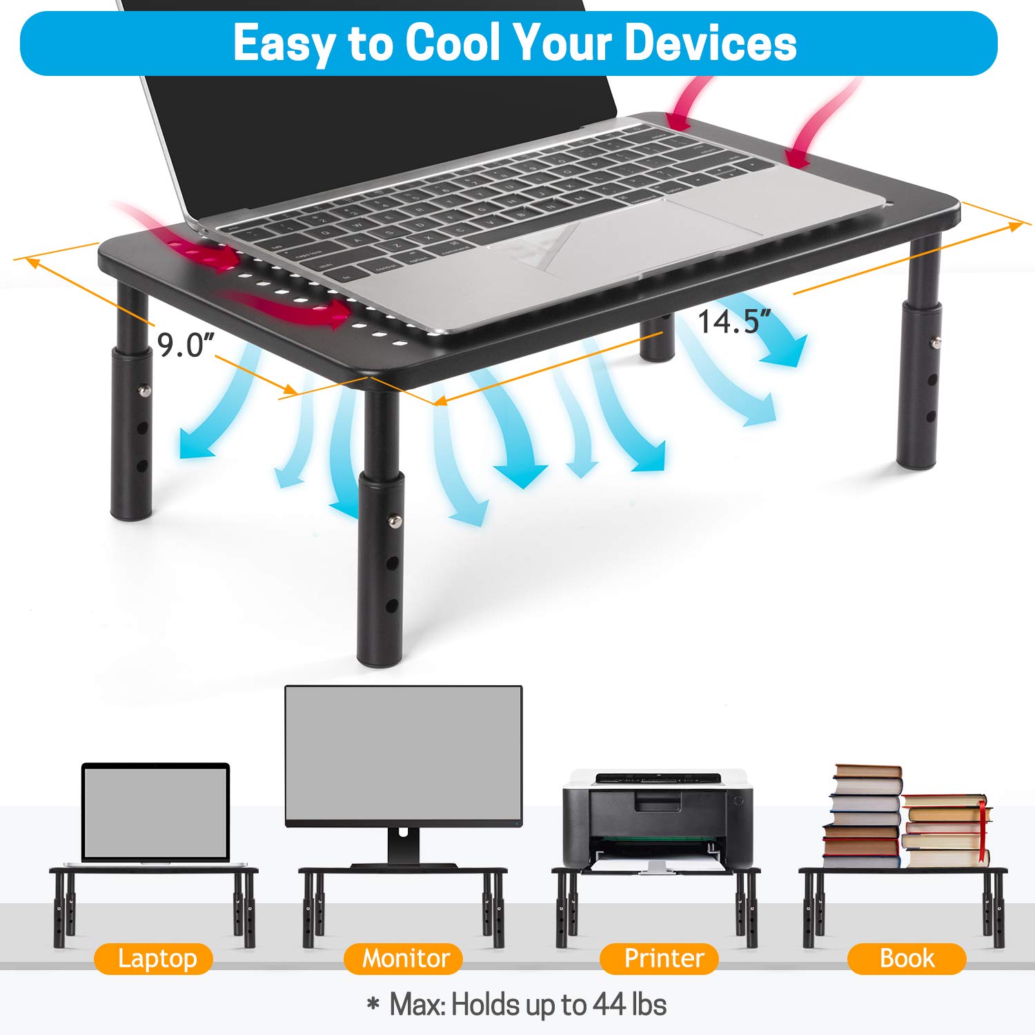 Buy LORYERGO Monitor Stand, Monitor Riser 3 Height Adjustable, Laptop