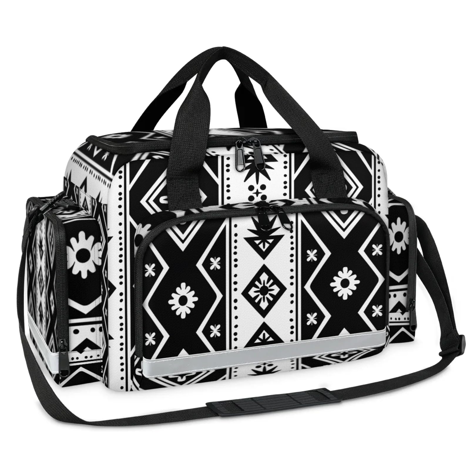 GzLeyigou First Aid Bags Empty, Geometry Aztec Pattern Emergency Bag First Aid Kit Multiple Compartment Kit Carrier On Call Trauma Bag For Paramedics Emergency Medical Supplies Kit