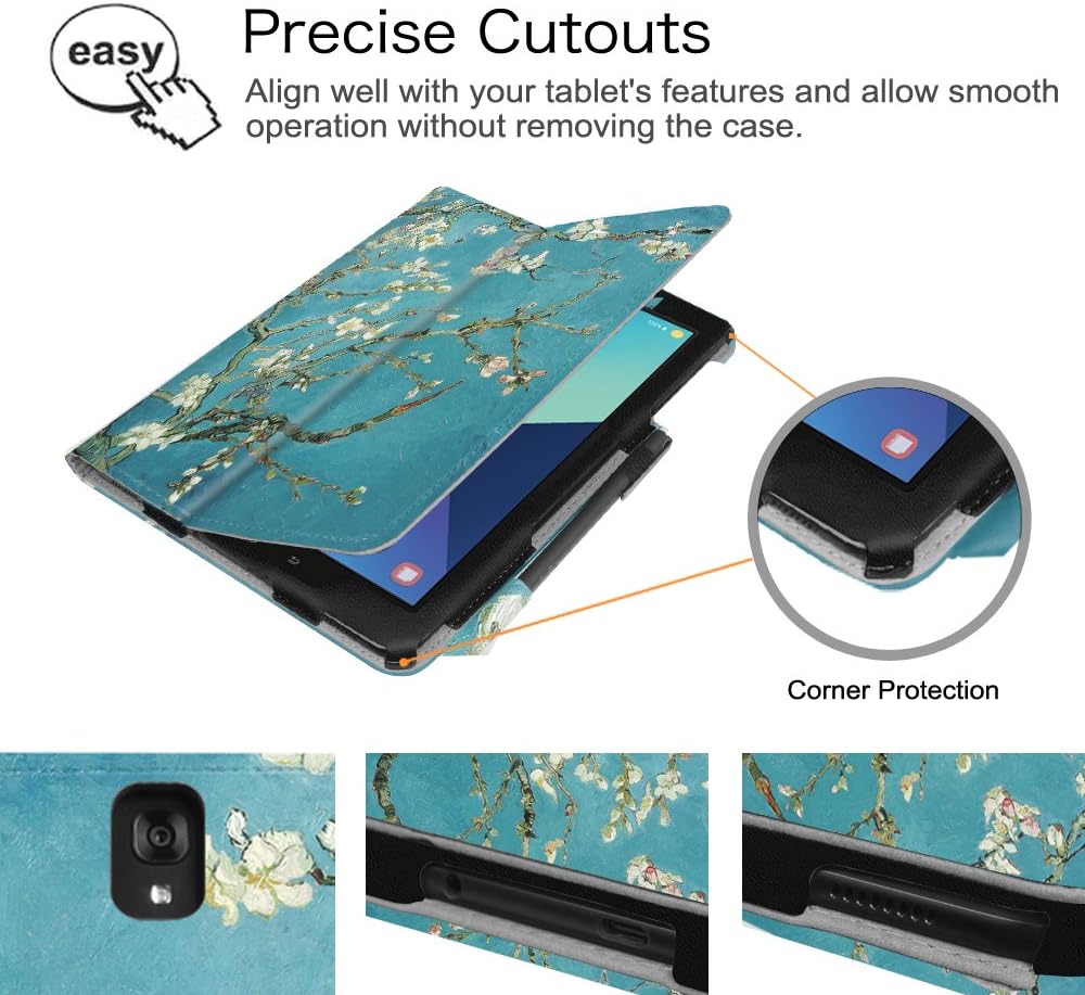 Fintie Folio Case for Samsung Galaxy Tab S3 9.7, [Corner Protection] Premium PU Leather Stand Cover with S Pen Protective Holder Auto Sleep/Wake for Tab S3 9.7 (SM-T820/T825/T827), Blossom
