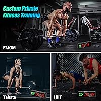 Vista 6 de Reloj con temporizador de gimnasio pequeño, cronómetro magnético con temporizador de intervalos de entrenamiento, pantalla digital LED grande, Negro