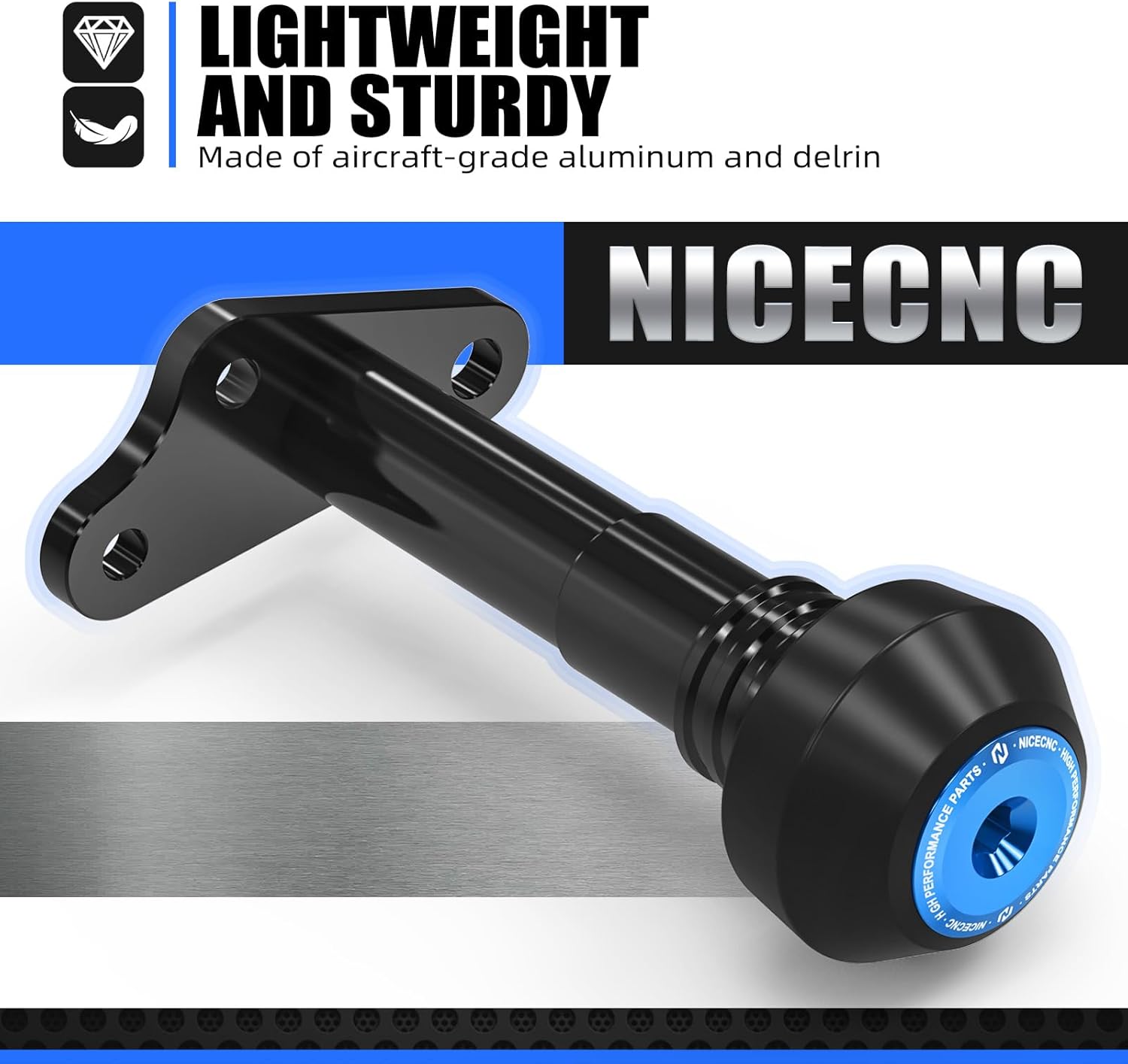 NICECNC Blue Aluminum Frame Sliders Frame Guards Compatible with Suzuki DRZ400S DRZ400SM 2000 2001 2002 2003 2004 2005 2006 2007-2020 2021 2022 2023 2024 See Fitment