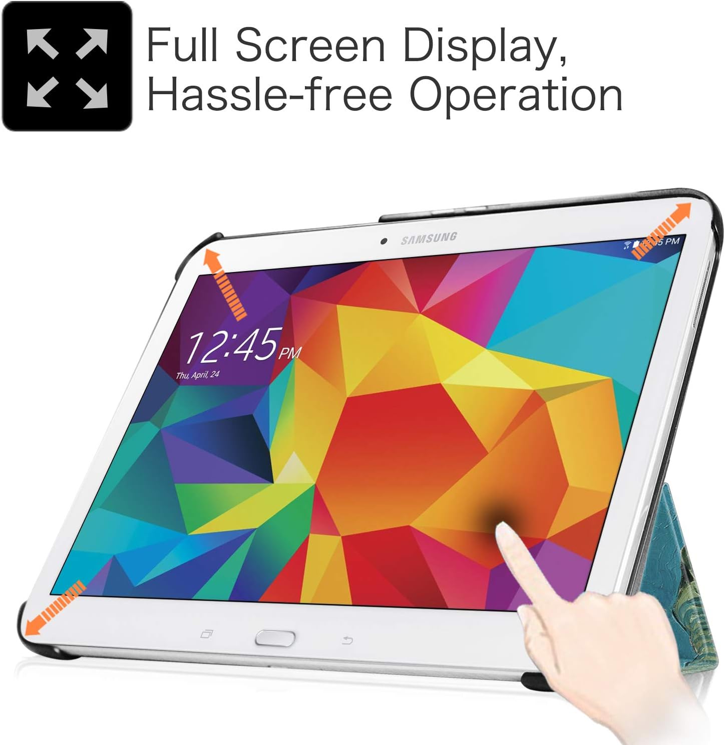 Fintie Slim Case for Samsung Galaxy Tab 4 10.1 2014 Release Model SM-T530/T531/T535, Ultra Lightweight Protective Stand Cover with Auto Sleep/Wake Feature, Blossom