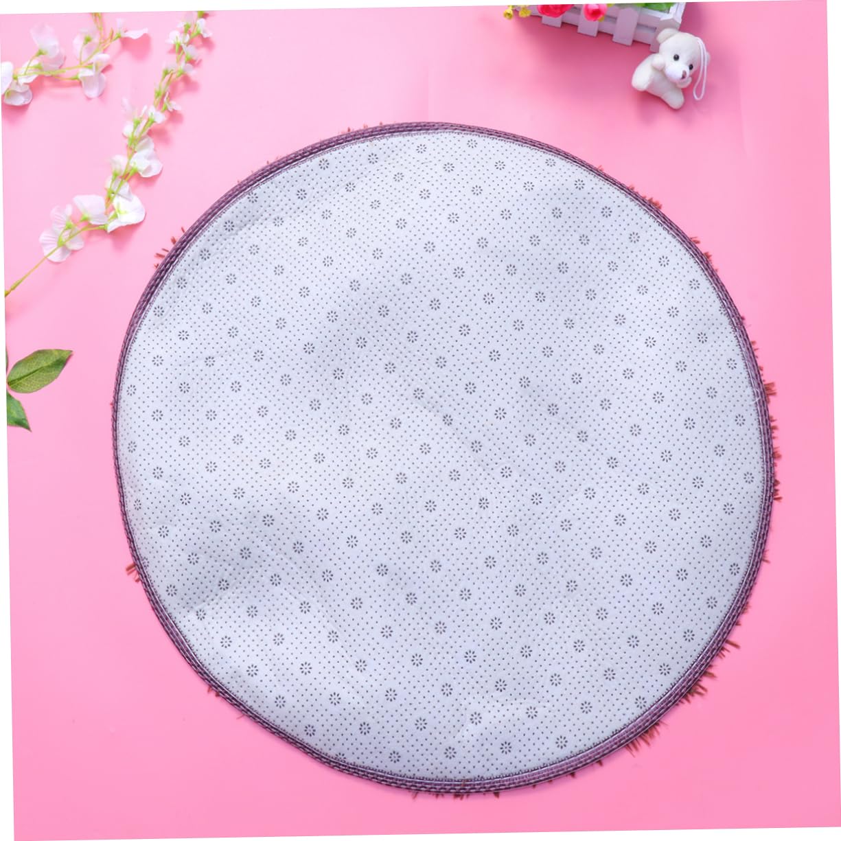 VICASKY Round Plush Dog Cushion Warm Indoor Pet Pad for Dogs Cats Cozy Winter Sleeping Mat Cute Home Decor Durable Coffee Color Pet Supplies