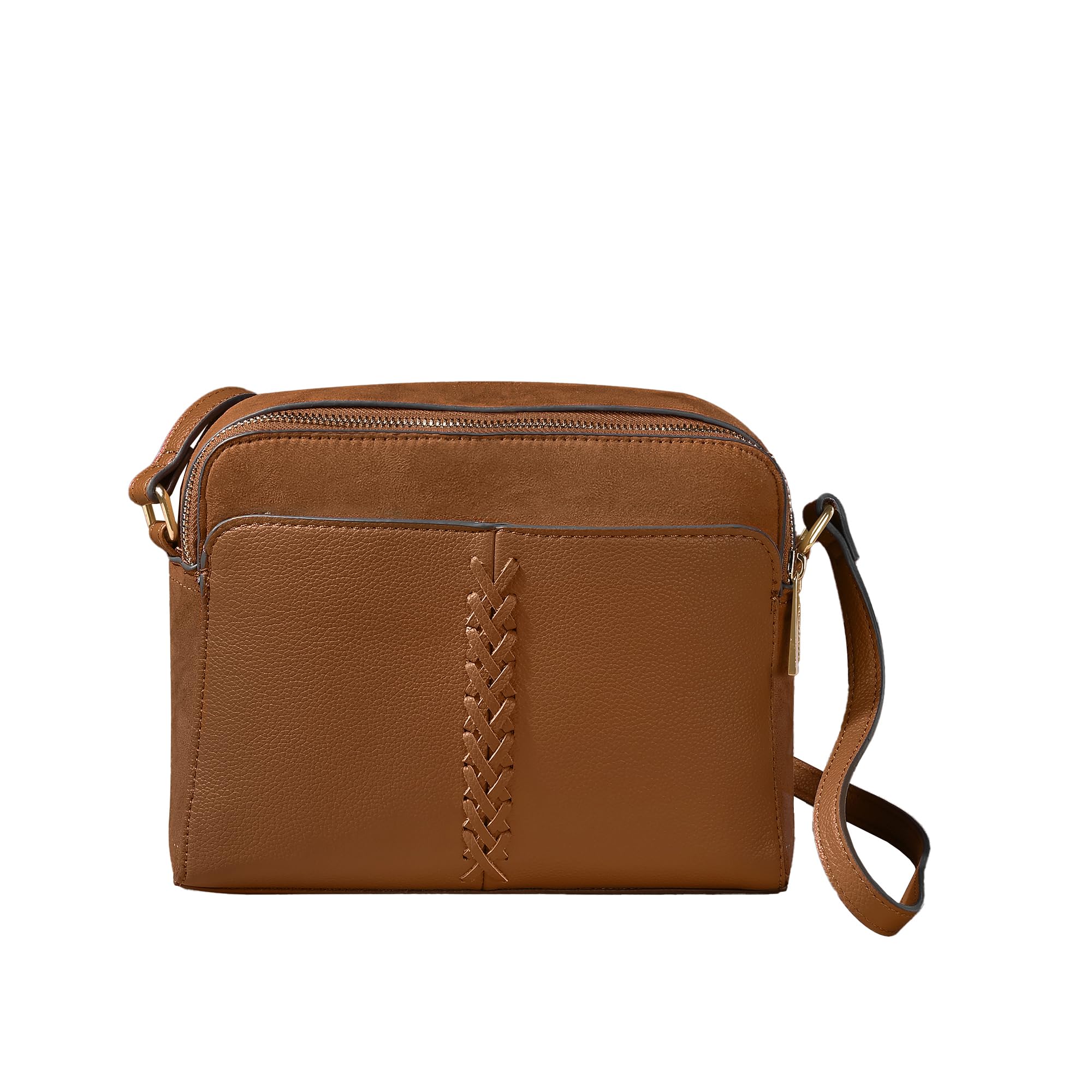 Accessorize London Womens Faux Leather Tan Breia Braided Double Zip Sling Bag (B0DDL231WW) Amazon Price History, Amazon Price Tracker