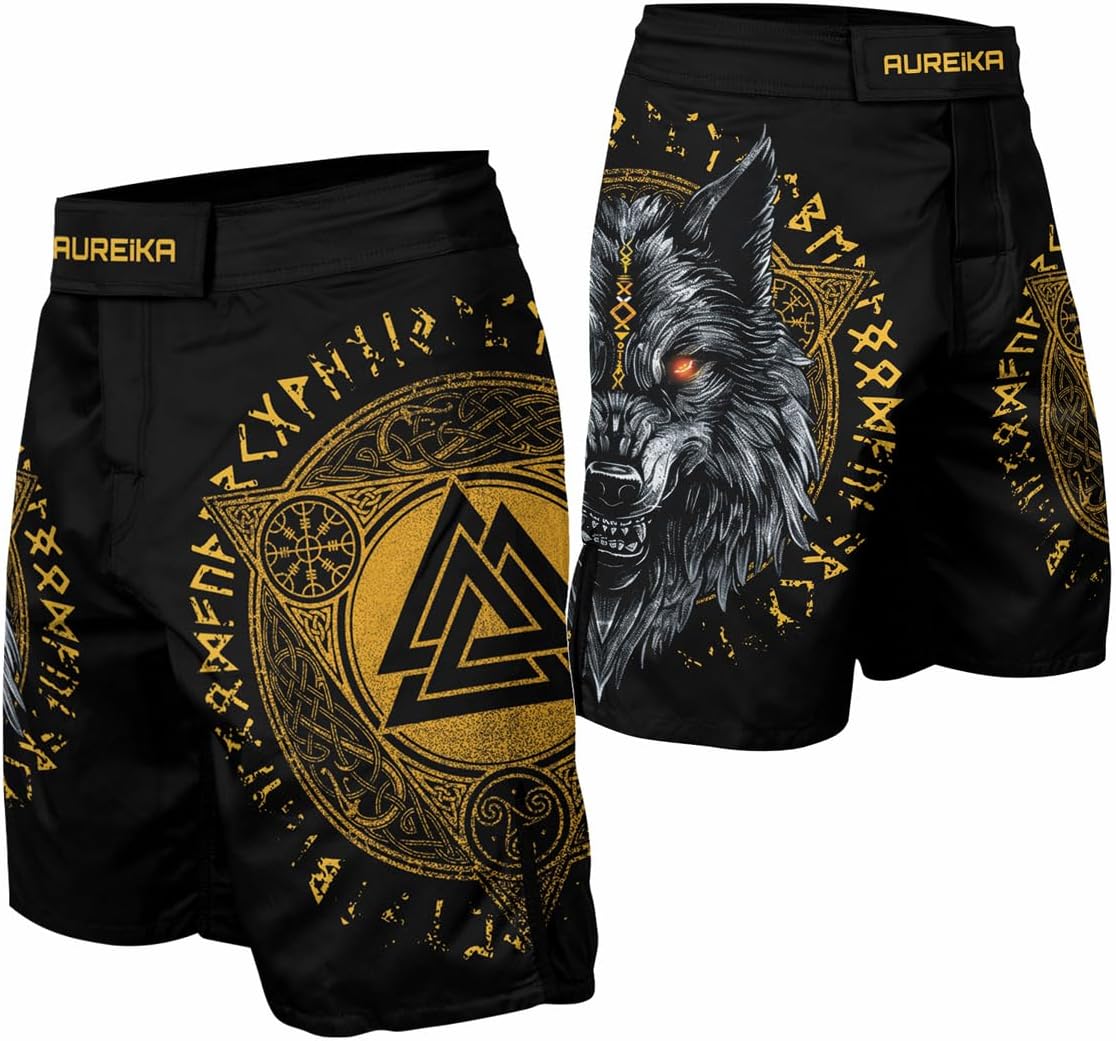 Viking Men’s Training Shorts - Lightweight Fight Shorts for BJJ MMA Boxing Muay Thai