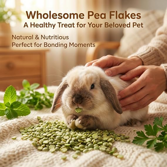 Sukh 11.28 oz Pea Flakes for Guinea Pigs - Green Pea Small Animal Treats