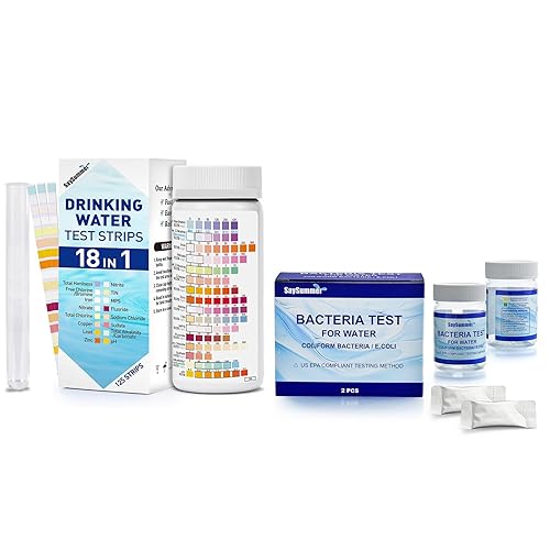 Inicio Kits de prueba de agua para agua potable 18 en 1 Kit de prueba de agua potable de 125 tiras y kit de prueba para coli coli coli