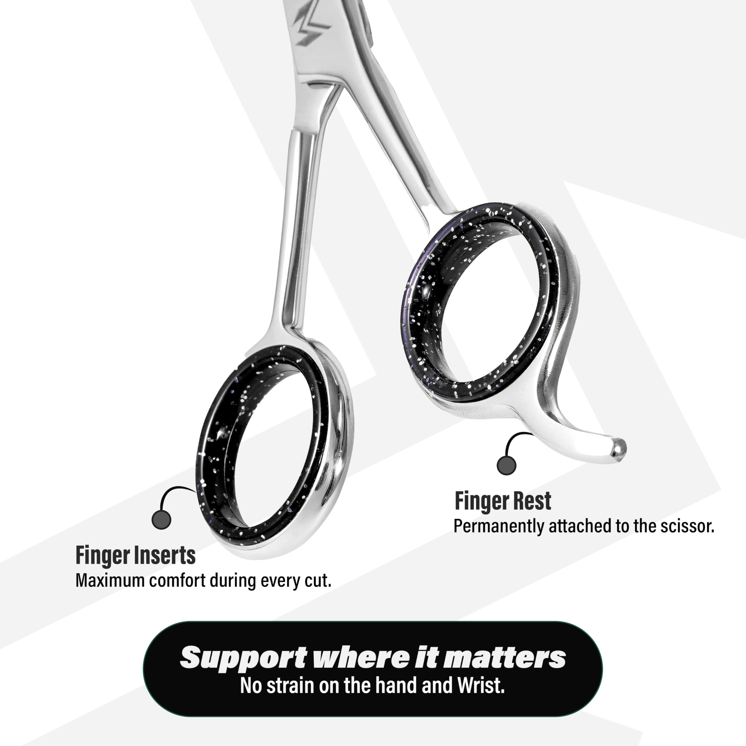 Tijeras de pelo de 6.5 pulgadas – Tijeras de corte de pelo estándar de acero inoxidable japonés – Tijeras de peluquero premium para corte de pelo profesional – Tijeras afiladas plateadas con 6
