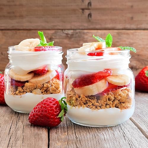 Miniatura 5 de Betrome Tarros Mason de 8 onzas, paquete de 24 tarros de vidrio de 8.1 fl oz con tapas de boca regular, tarros de vidrio para almacenamiento de