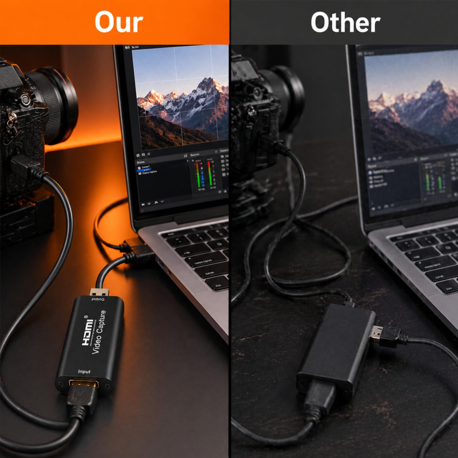 Adaptador HDMI para tarjeta de captura de audio y vídeo de alta definición, tarjeta hdmiUSB cautiva portátil 1080p, adaptador HDMI Tarjetas de captura de audio y vídeo para transmisión en directo
