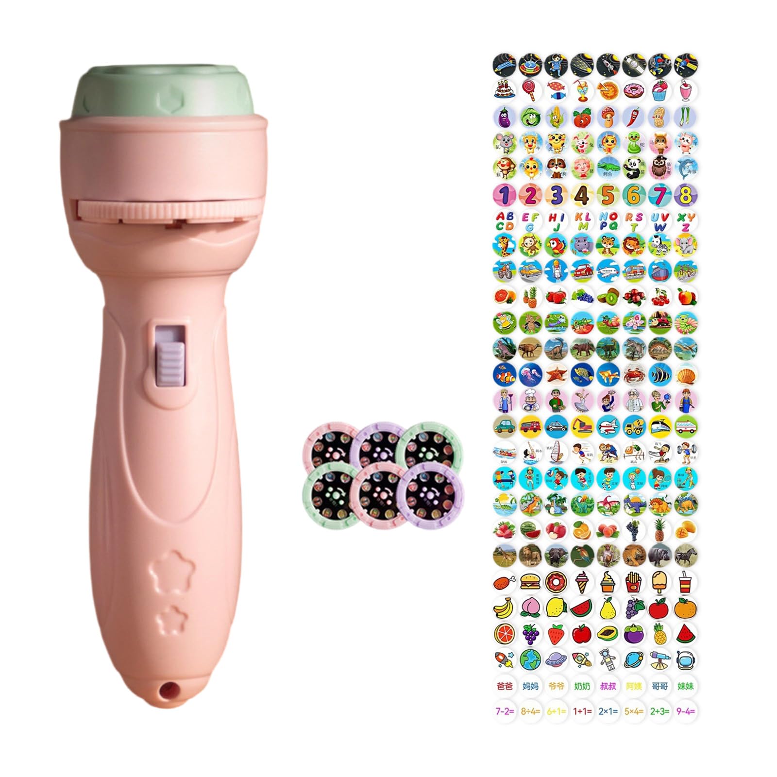 Kalttoy A Safe Kids Projector Flashlight Educational Toy Discs 48 Cartoon Images Lamp Toy Educational Projector Flashlight