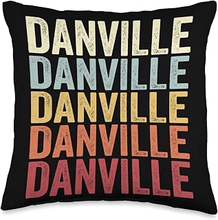 Danville Pennsylvania Danville PA Retro Vintage Text Throw Pillow