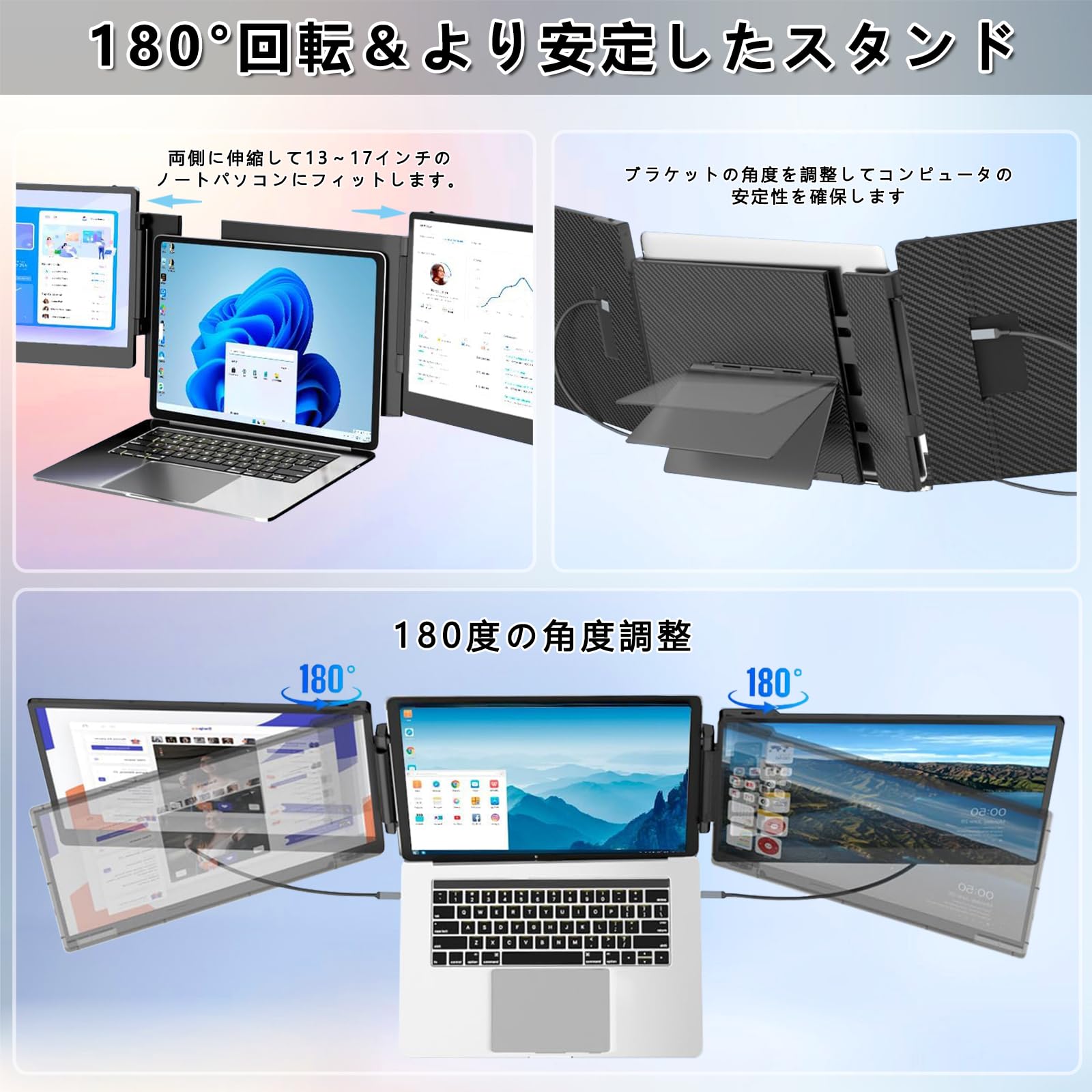 Amazon.co.jp: ラップトップスクリーンエクステンダー、14インチ