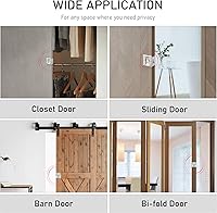 Vista 6 de HOME MASTER HARDWARE Cerradura de puerta de bolsillo de privacidad con tirador, reemplazo de cerraduras de puerta corredera antiguas/cerradura