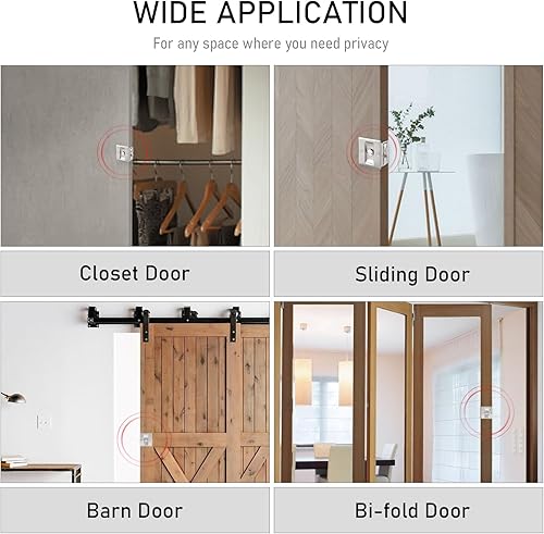 Miniatura 7 de HOME MASTER HARDWARE Cerradura de puerta de bolsillo de privacidad con tirador, reemplazo de cerraduras de puerta corredera antiguascerradura de