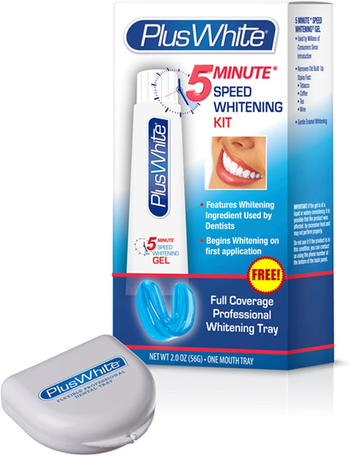 Plus White Whitening Kit - 5 Minute Speed Whitening Gel & Comfort Fit Mouth Tray - Fast, Effective at-Home Teeth Whitening - Easy to Use, Gentle & Enamel Safe (2 oz) : Beauty & Personal Care