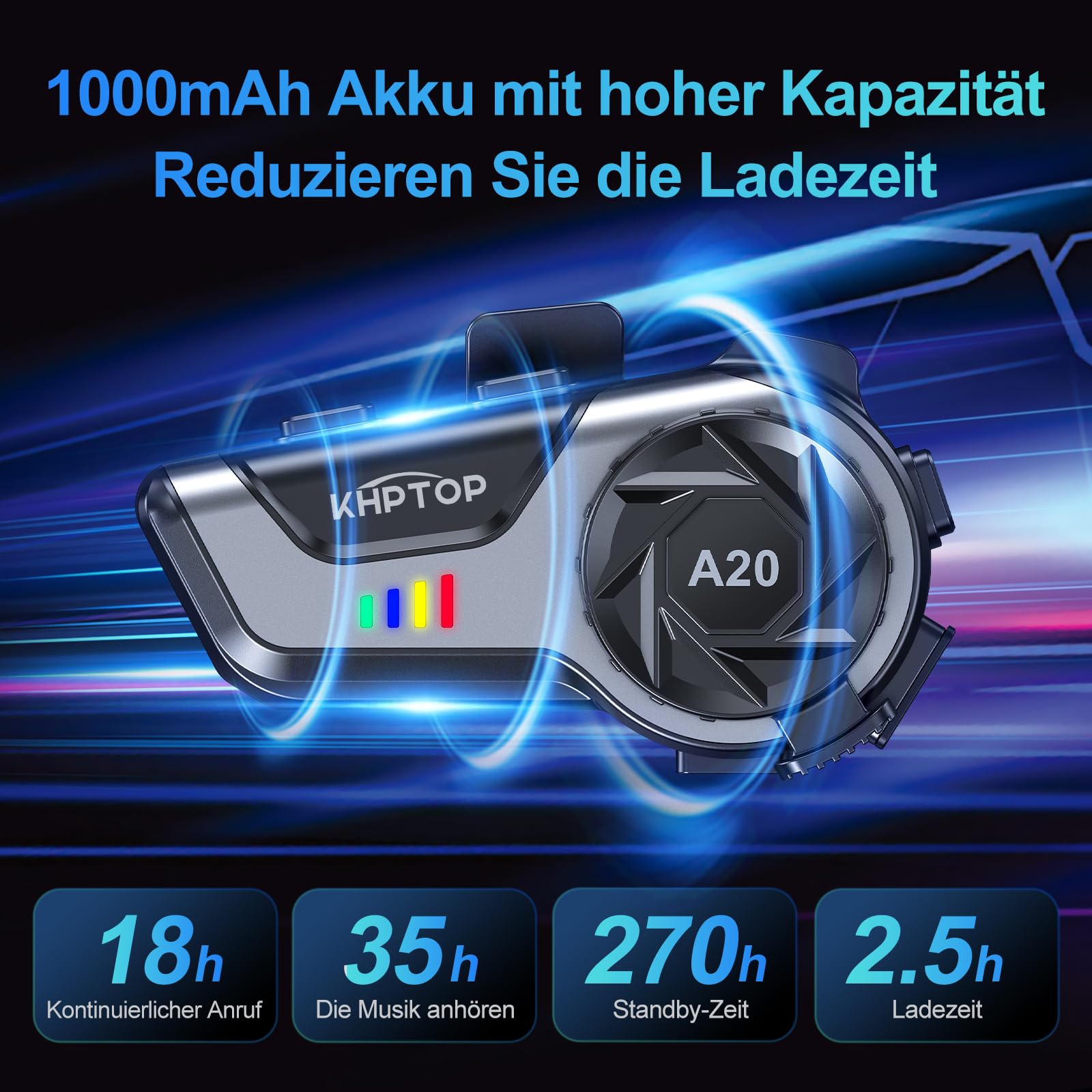 Casco Moto Auricolare CVC&DSP Riduzione del Rumore auricolari bluetooth moto Soft/Hard Mic/1000mAh Automatico Risposta/Chiamata Cuffia Musicale IPX6 Impermeabile Compatibile con Tutti i Caschi