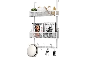 Over the Door Storage Solution: Punched Metal Organizer with a Pristine White Finish