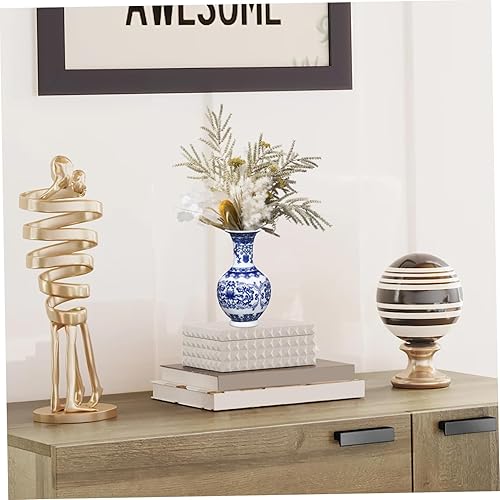 Miniatura 2 de Jarrón de porcelana azul y blanco Jardinera de cerámica Jarrón chino Jingdezhen Jarrón chino Botella de jengibre de cerámica Jarrón Vintage Jarrones