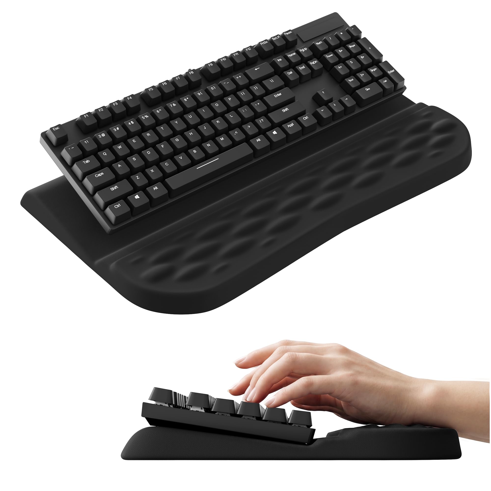 Laborio Podstawka pod nadgarstek do klawiatury, 2-kątowy ergonomiczny stojak na klawiaturę komputerową, uchwyt na klawiaturę z podparciem nadgarstka, podłokietnik do biura, domu, biurka