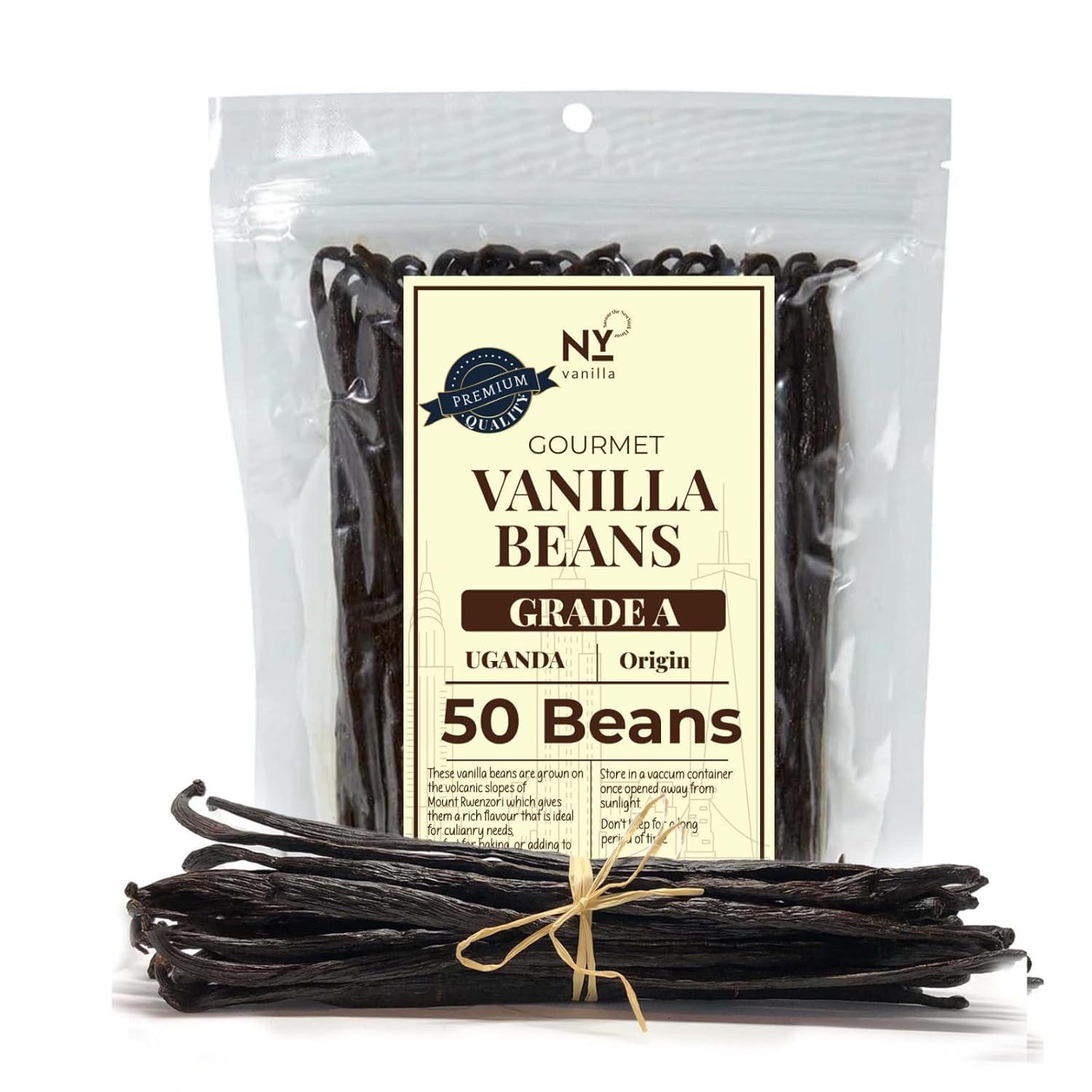 50 Vanilla Beans Grade A++, | Gourmet Whole Vanilla Bean Pods For Making Extract & Baking, Cooking & Homemade Extract| ~6-8 inches, Non-GMO. By