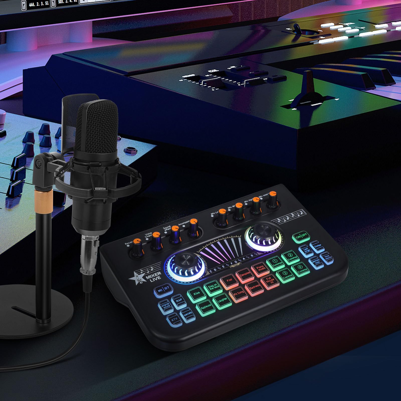 Beaupretty Soundboard Mikrofonset X3 bm700 X3 Audiomixer mit Mischtechnologie und Niedriger Latenz Metall und Kunststoff Schwarz für Aufnahme und Podcast Setups