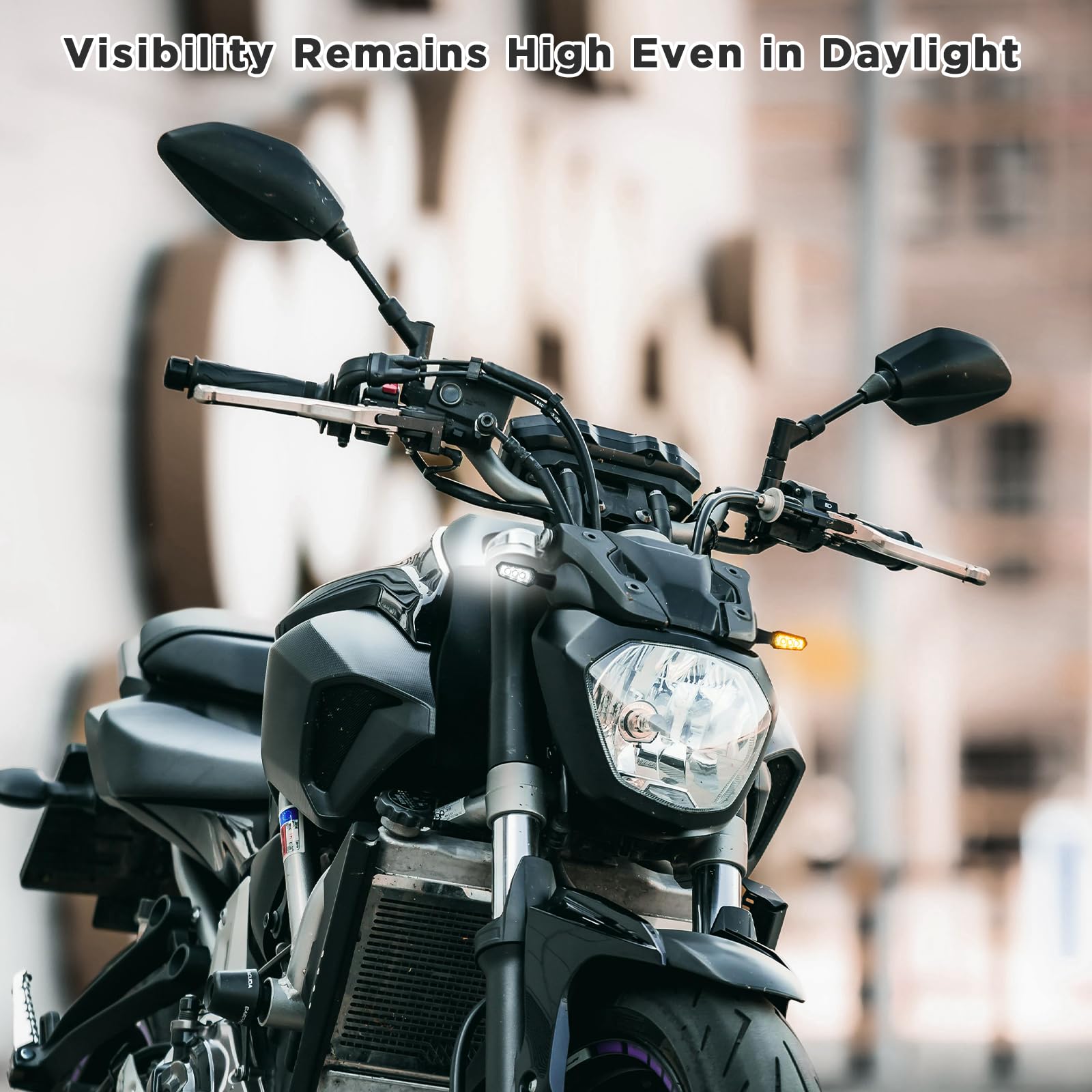 evermotor Mini LED Indicatore Moto a 3 Perle, E-geprüft, Alluminio CNC, 12V 4 Pezzi, con Luce di Posizione, Universale per E-Bike/Scooter, 2x Ambra & Bianco, 2x Ambra & Rosso