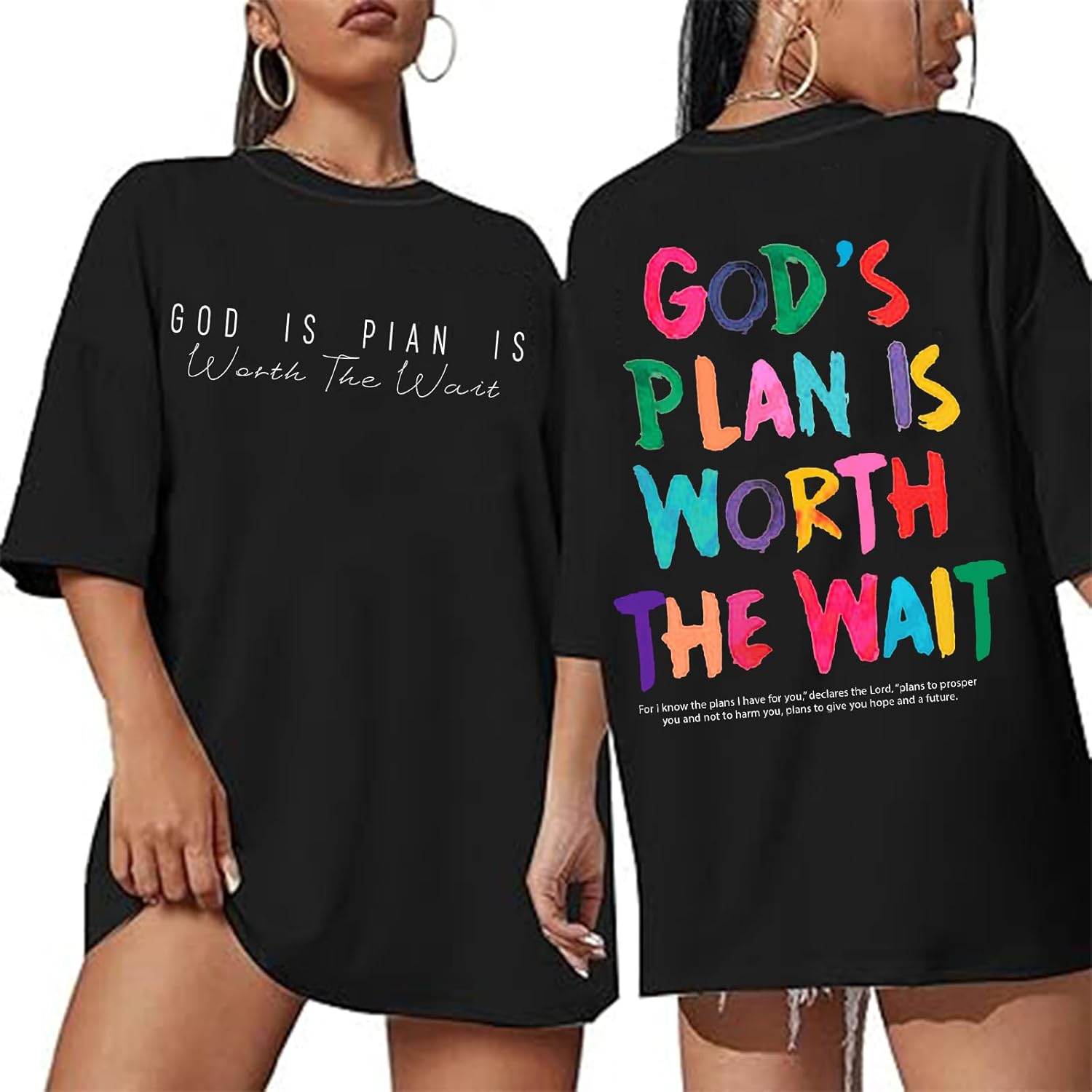 Christian Shirts for Women Oversized Jesus Shirt Faith Tshirts Inspirational Bible Verse Religious Graphic Tees