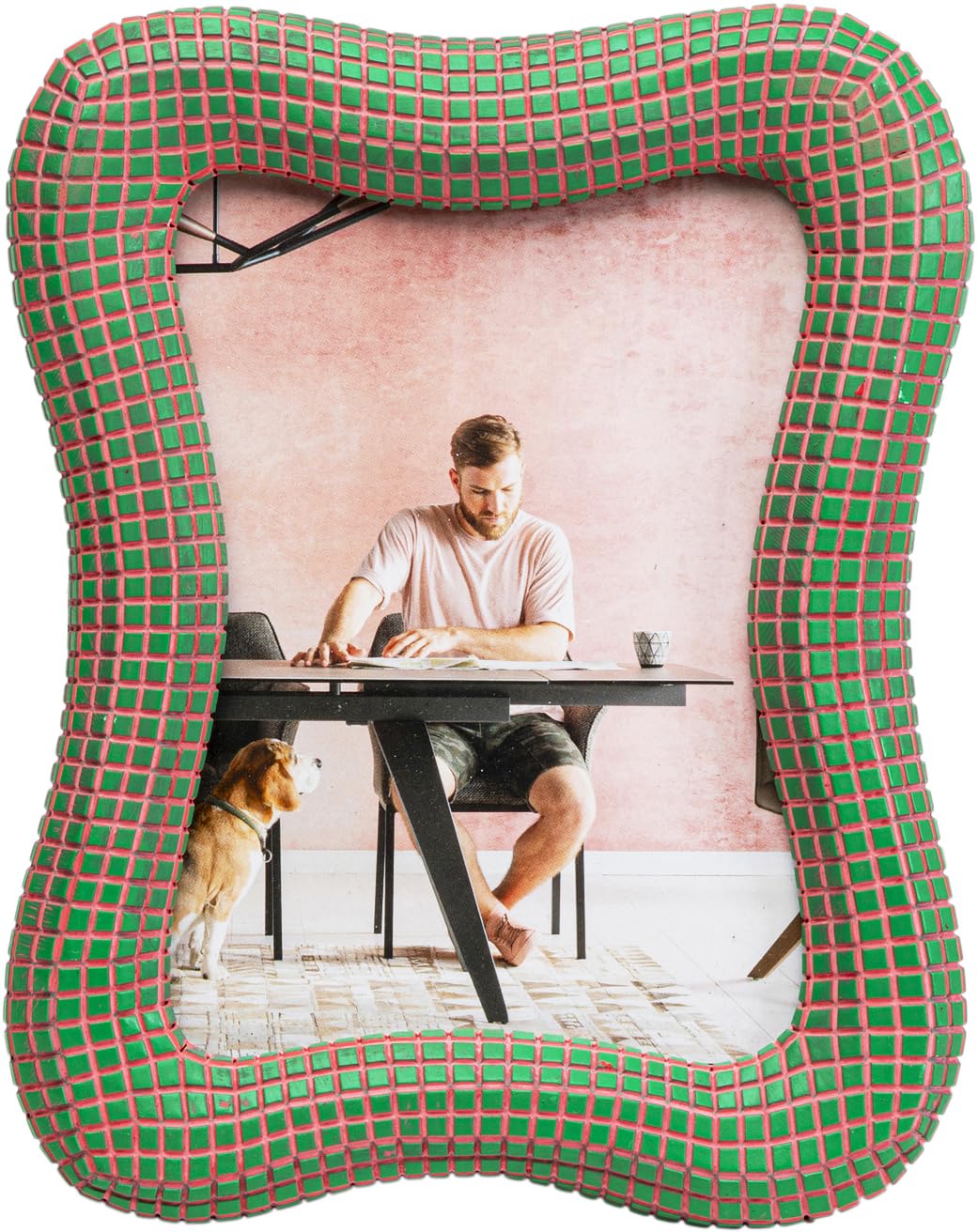 Cadre photo Wavy moderne à poser pour décorer un salon chaleureux