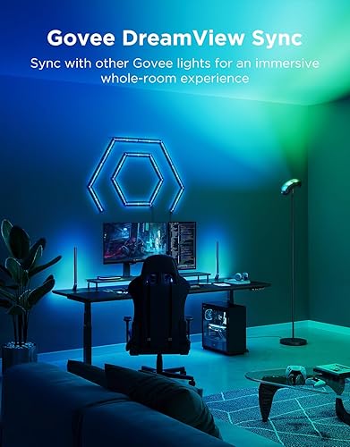 Miniatura 7 de Govee Torchiere - Lámpara de pie con Matter, compatible con Alexa, RGBIC lámpara de pie blanca cálida y fría con 77 modos de escena, sincronización