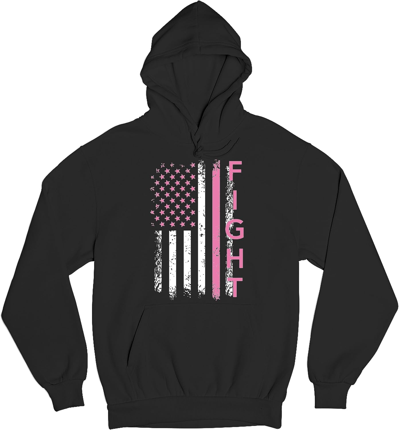 Tee Hunt Fight Breast Cancer Hoodie Pink Ribbon Awareness Cure Hope Hooded Sweatshirt
