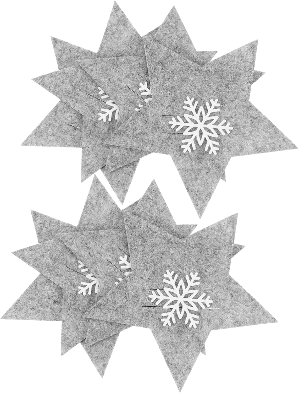 Mikinona 8pcs Five-pointed Star Cutlery Holding Bag for Christmas Table Decoration Portable Xmas Silverware Covers for Festive Dining and Holiday Gatherings