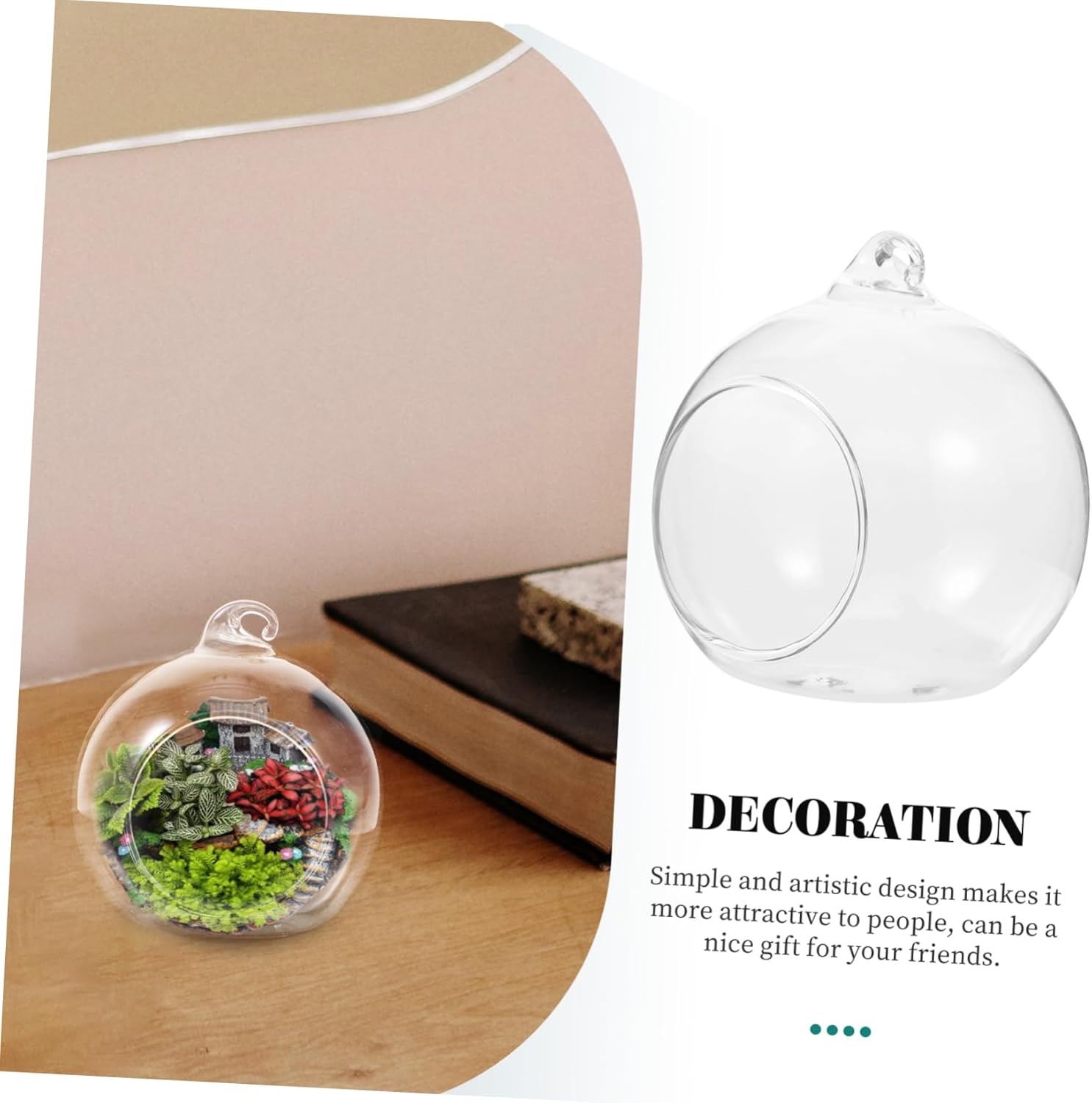 12Pcs Glass Globe Terrarium Elegant Micro Landscape Planters for Succulents and Air Plants Decor for Living Room Office Balcony Base