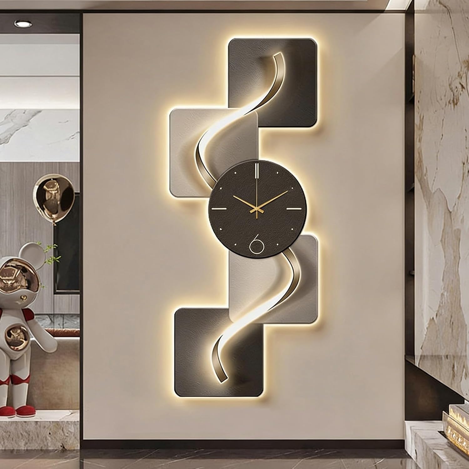 3D Decor Wall-Mounted Art Modern LED Wall Sculpture Art 3D Painting Home Decor for Bedroom Living Room Entryway(Style C,50 * 120CM/19 * 47IN)
