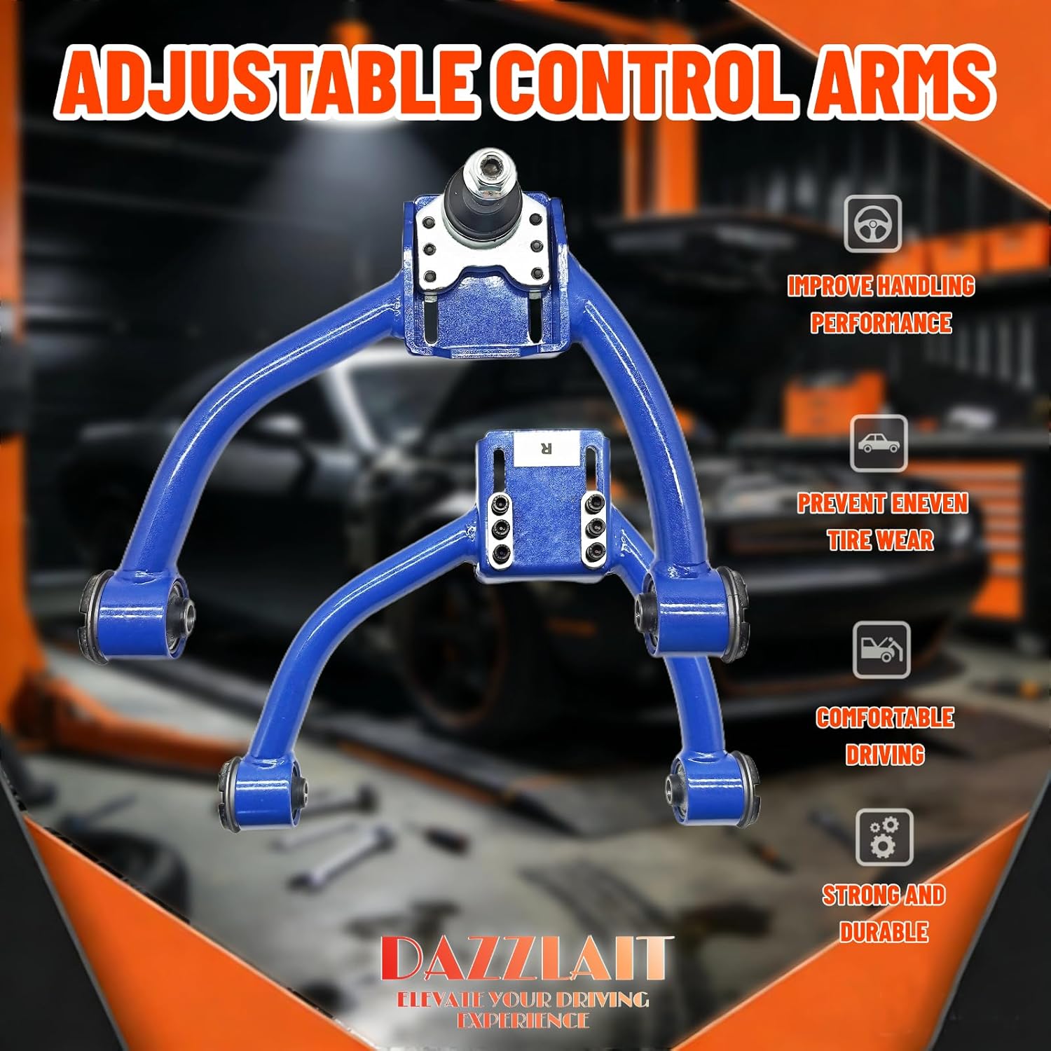 Adjustable Front Upper Camber Arms, Set of 2, Left & Right, Fit for Lexus LS400(UCF20) 1995-2000 丨Front Ajustable Control Arm