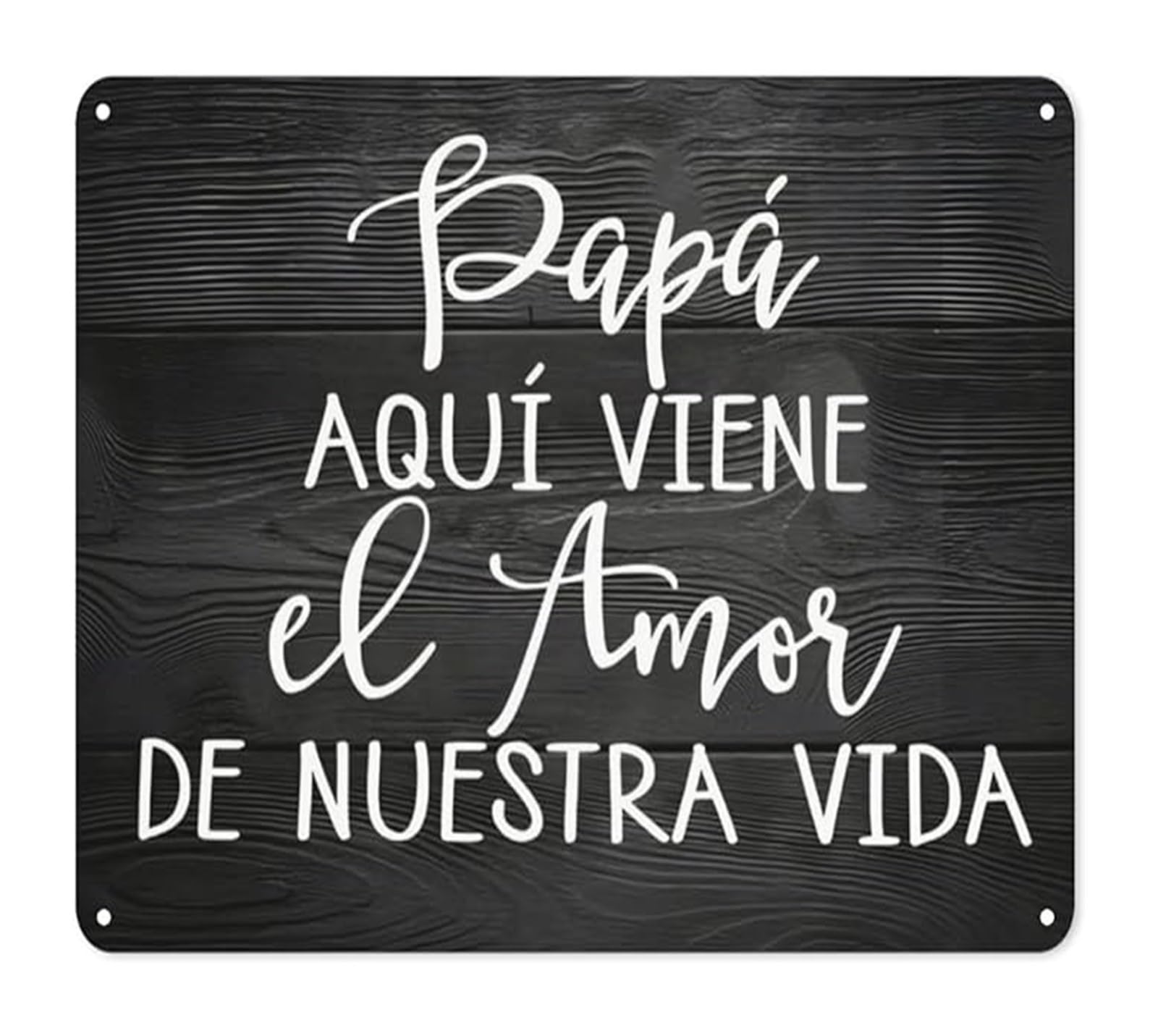 PKNVKZIDK Farmhouse Spanish Family Sign To Dad Metal Tin Plaque Rustic Quote Wall Decor for Living Room Nursery Entryway 8 X 12 in