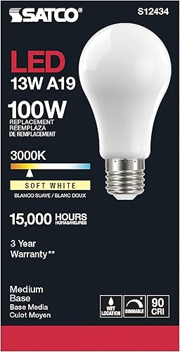 Miniatura 3 de Satco Bombilla S12434, blanco cálido (3000 K) -13.5 vatios