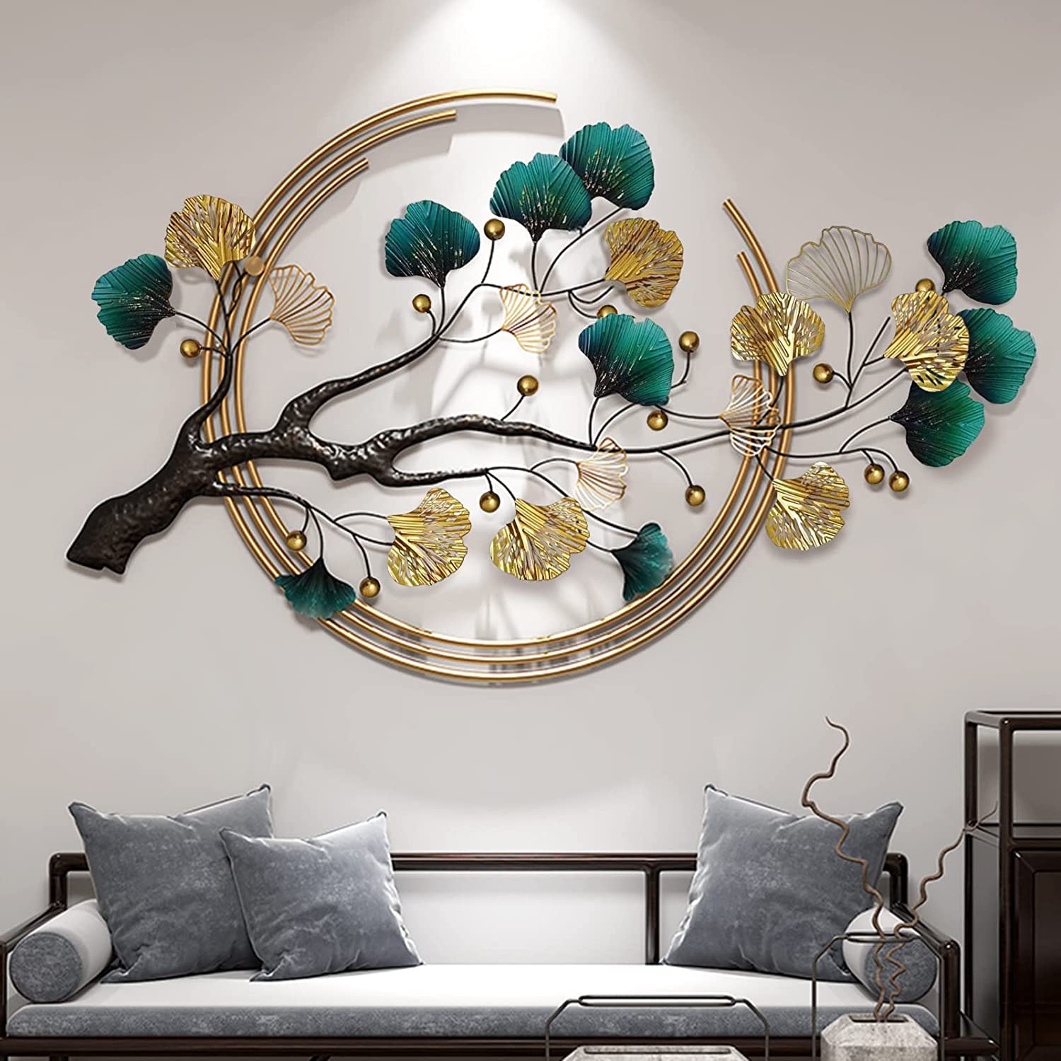 AS Handicrafts 3D Multicolour Metal Tree Leaf Wall Hanging Wall Sculptures Wall Art for Home Decoration, Bedroom, Living Room, Hotel & Restaurant Size-46X26 Inches. (B0CMH5ZVY5) Amazon Price History, Amazon Price Tracker