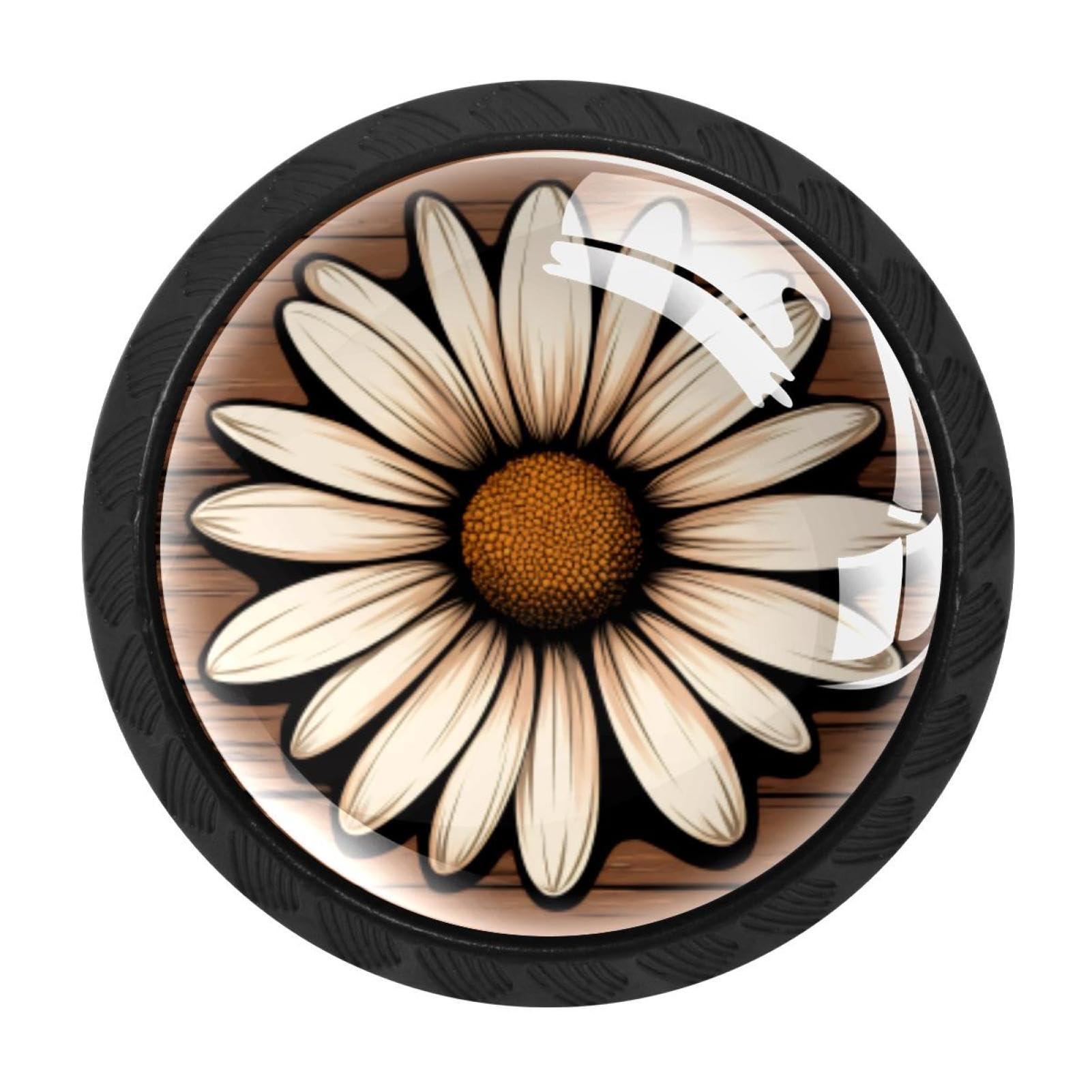 Poignées en verre marguerite au charme vintage pour réenchanter les meubles de famille