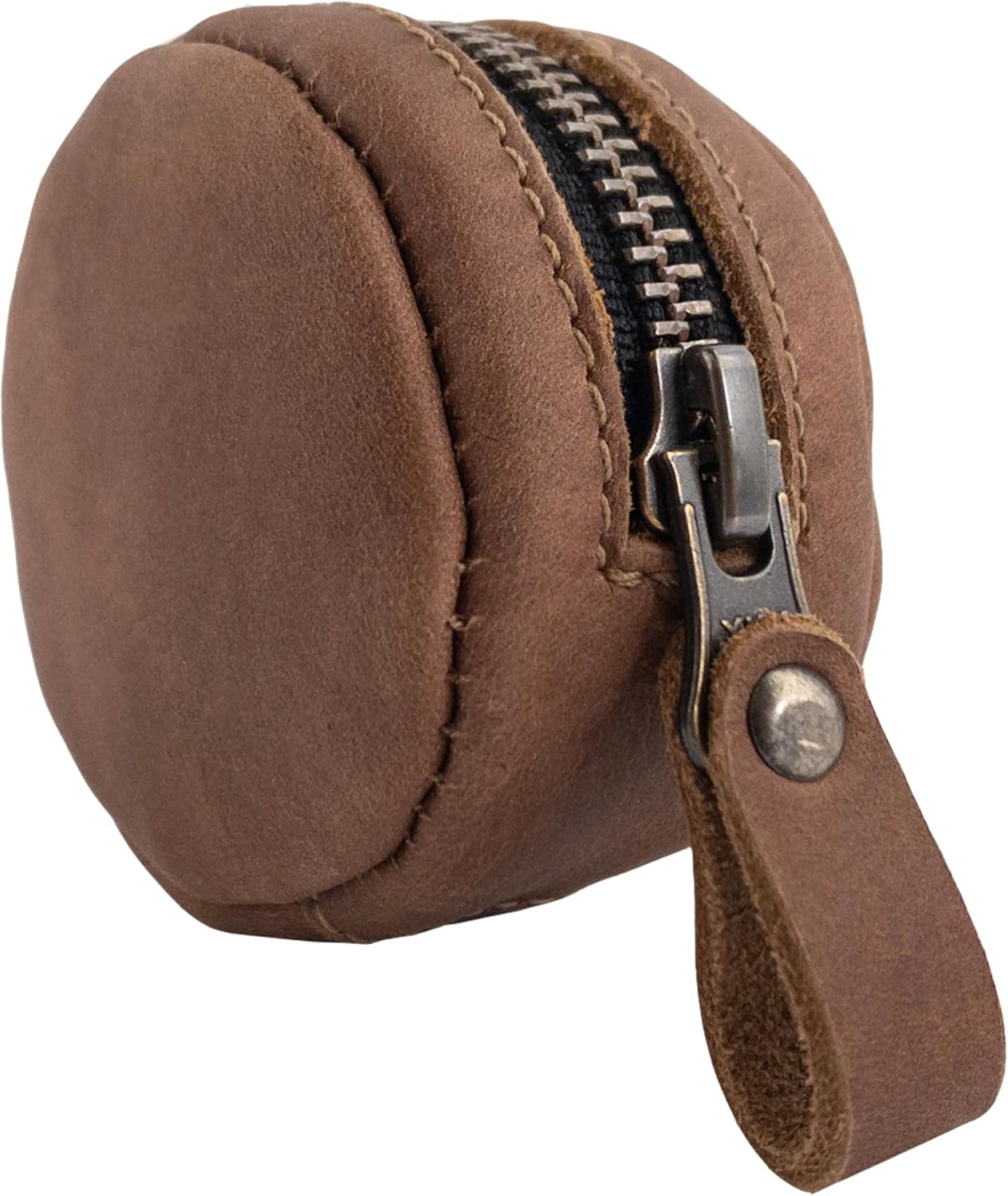 Hide & Drink, Rounded Coin Case Handmade from Full Grain Leather (Single Malt Mahogany)