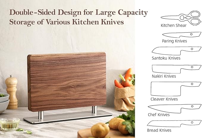 Set de 5 Cuchillos de Cocina con Base de Nogal miniatura 9
