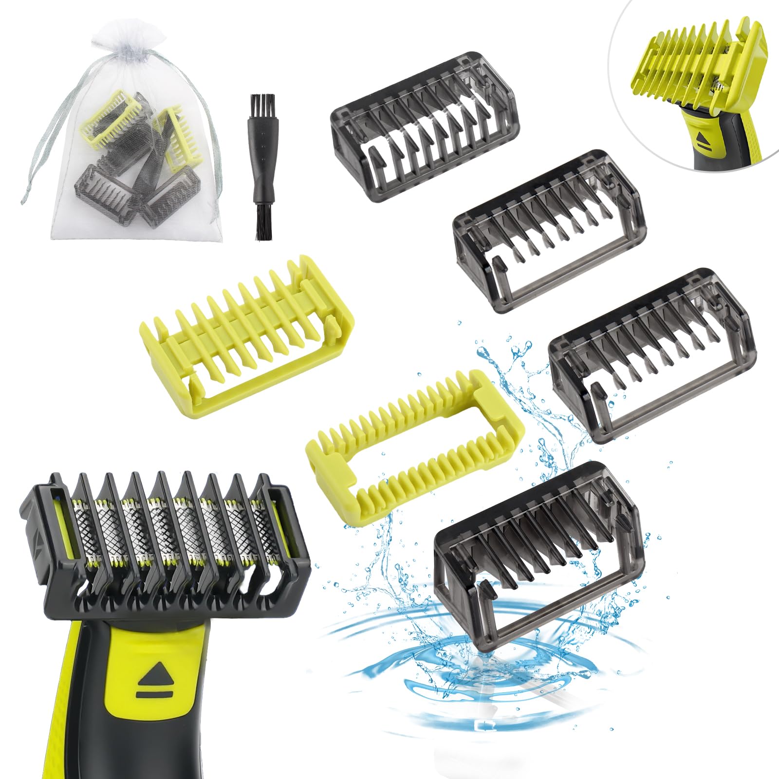 TGHongKy 7 Piezas Peines Guía Compatible con Philips One Blade Peines para Afeitar para OneBlade QP2530 QP2630 QP2520 QP6510 QP6520 Accesorio de Peine