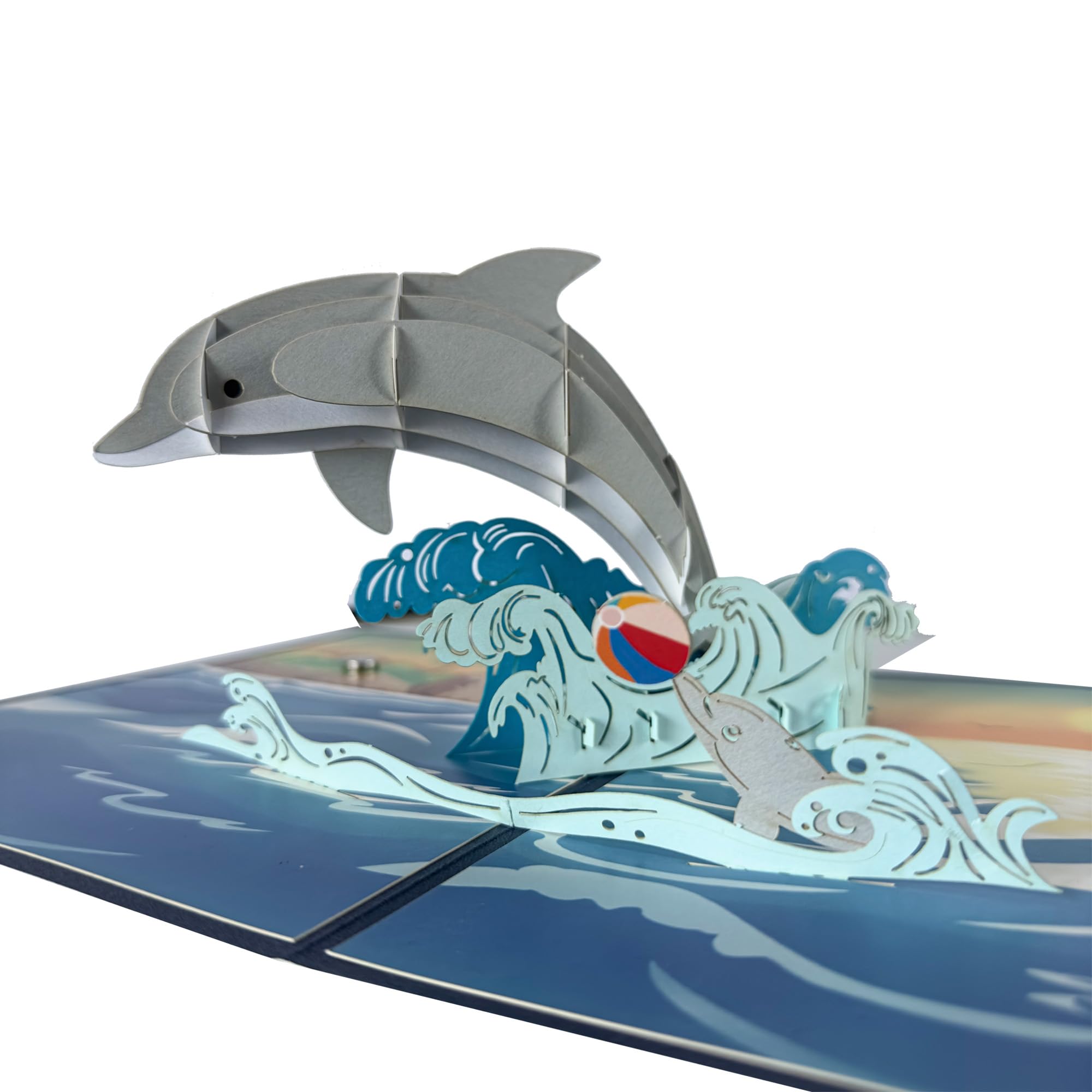 yaartz 3D Pirate Ship Pop Up Card Greeting Card- All Occasion Card-Dolphine